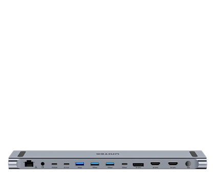 Przełącznik KVM Unitek Stacja dokująca KVM z funkcją podstawki, potrójne wyjście 4K